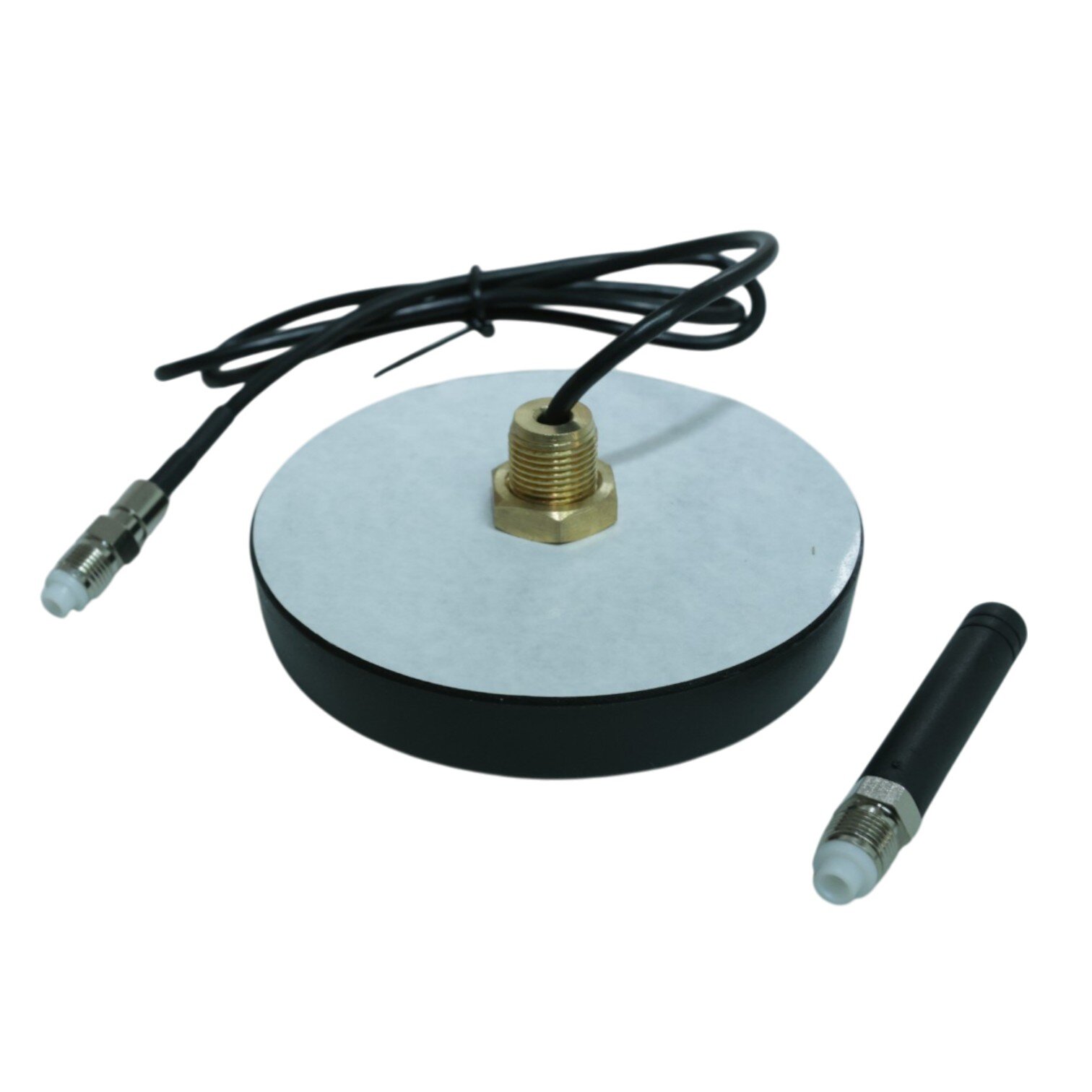 Flat patch antenna with threaded mount, attaches directly to the logger or enclosure.