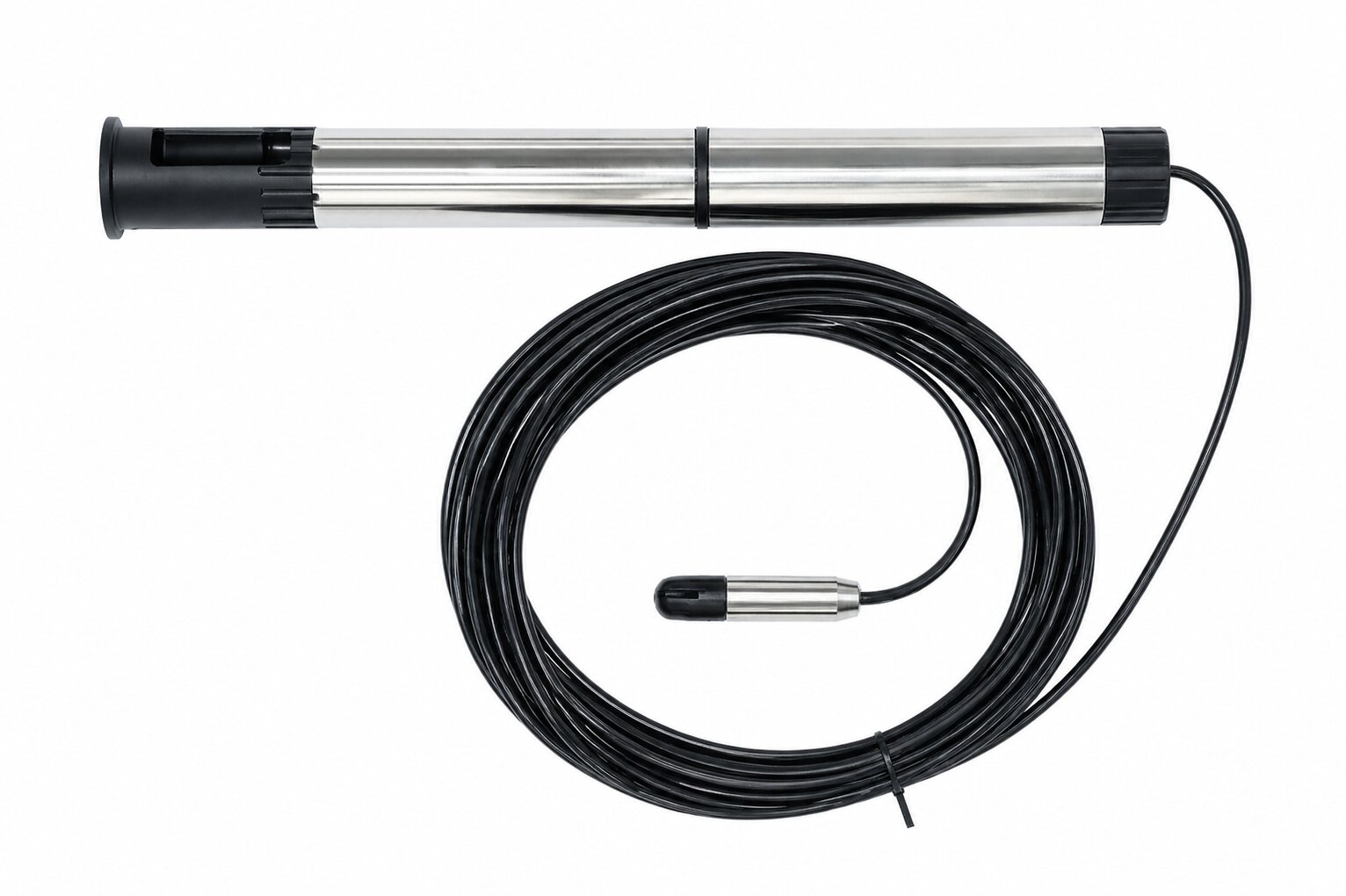 Aquatos Web LTX met aangesloten drukopnemer en 5–10 m kabel — de gebruikelijke leveromvang.