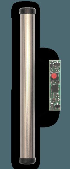 Single thermistor node ("T-Node HD"): potted housing with anti-twist mechanics, IP68, engineered for permafrost and deep lakes.
