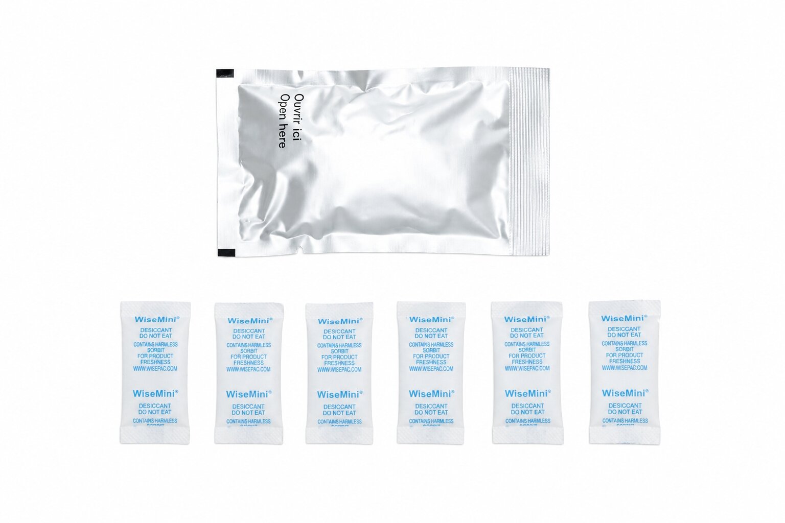 Sealed desiccant pouches for humidity control inside logger housings and enclosures. Mini-sachets included for ongoing maintenance.